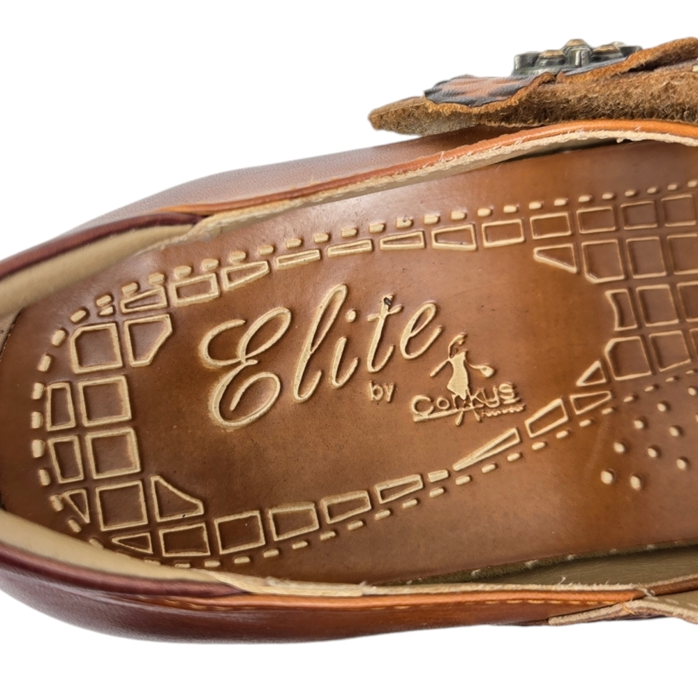 Elite by Corky's  Women's Size 7 Wild Flower Painted/Tooled Leather Heels - Picture 10 of 13